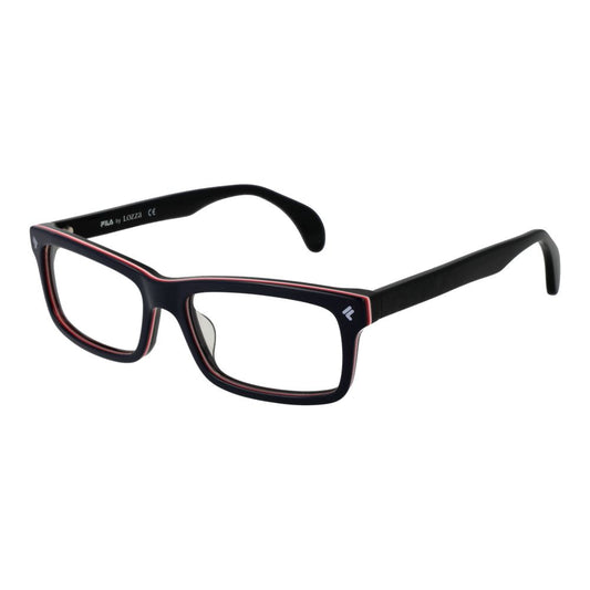 Lozza Blue Men Glasses Frame in cellulose acetate with full-rim style, rectangle shape, demo lenses, and blue color, size 55-16-145.