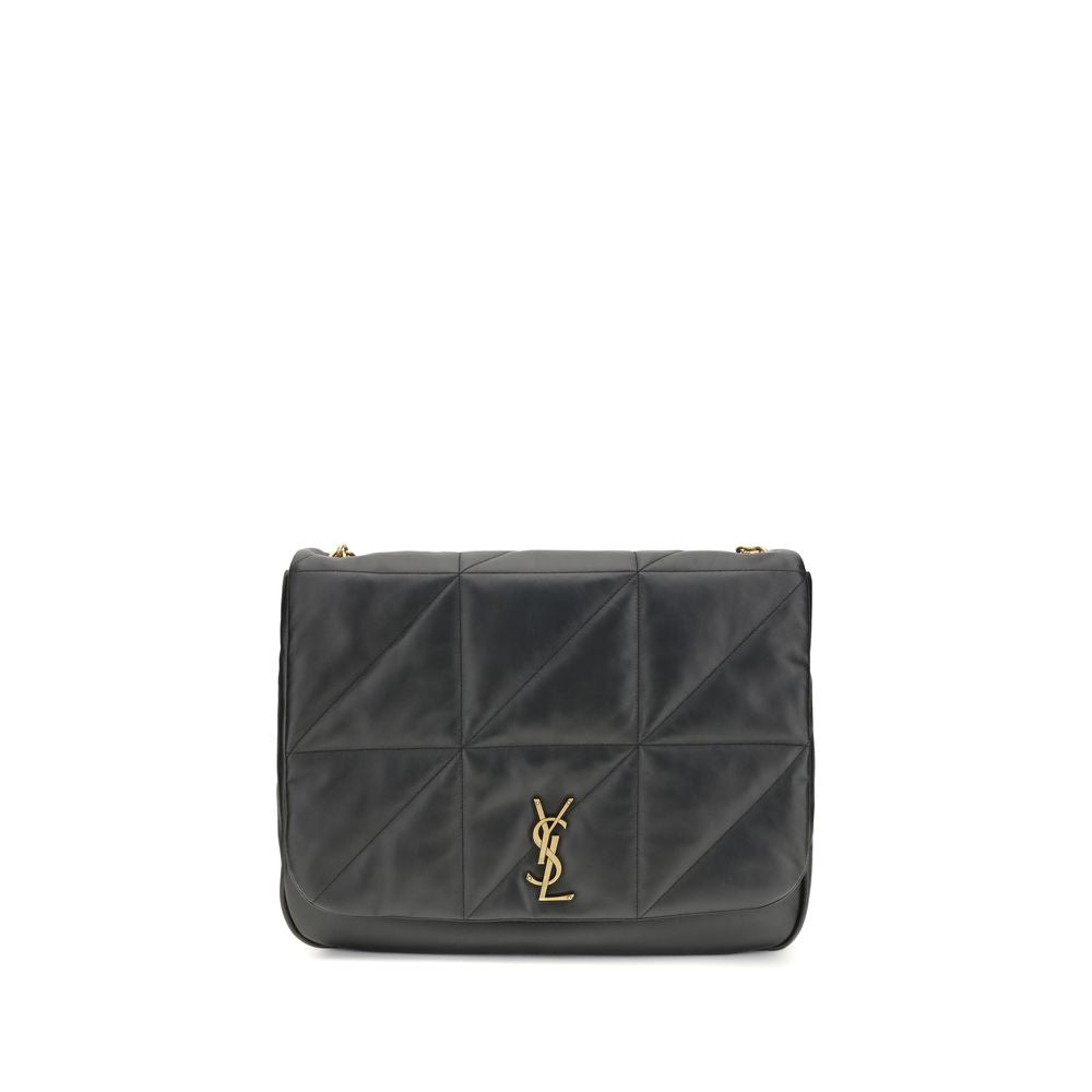 Saint Laurent Black Lamb Ovis Aries Aries Shoulder Bag with YSL logo and chain strap, elegant and timeless design.