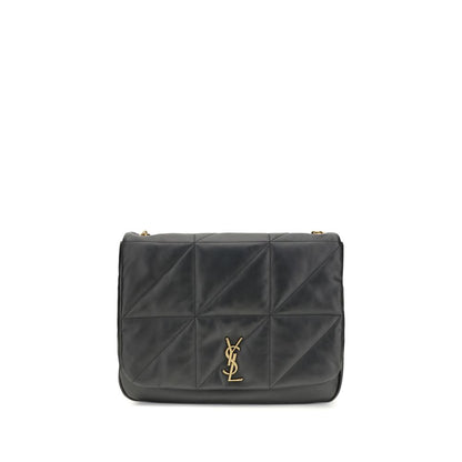 Saint Laurent Black Lamb Ovis Aries Aries Shoulder Bag with YSL logo and chain strap, elegant and timeless design.