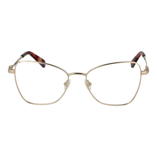 Longchamp Gold Women Glasses Frame with full-rim metal design, butterfly style, and demo lenses, size 52-17-140.
