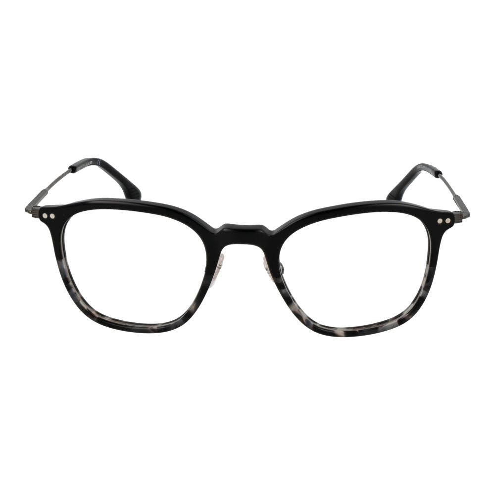 Lozza Black Metal Glasses (Frames) unisex full-rim square style in black metal with demo lenses, size 48-21-140, includes branded case.