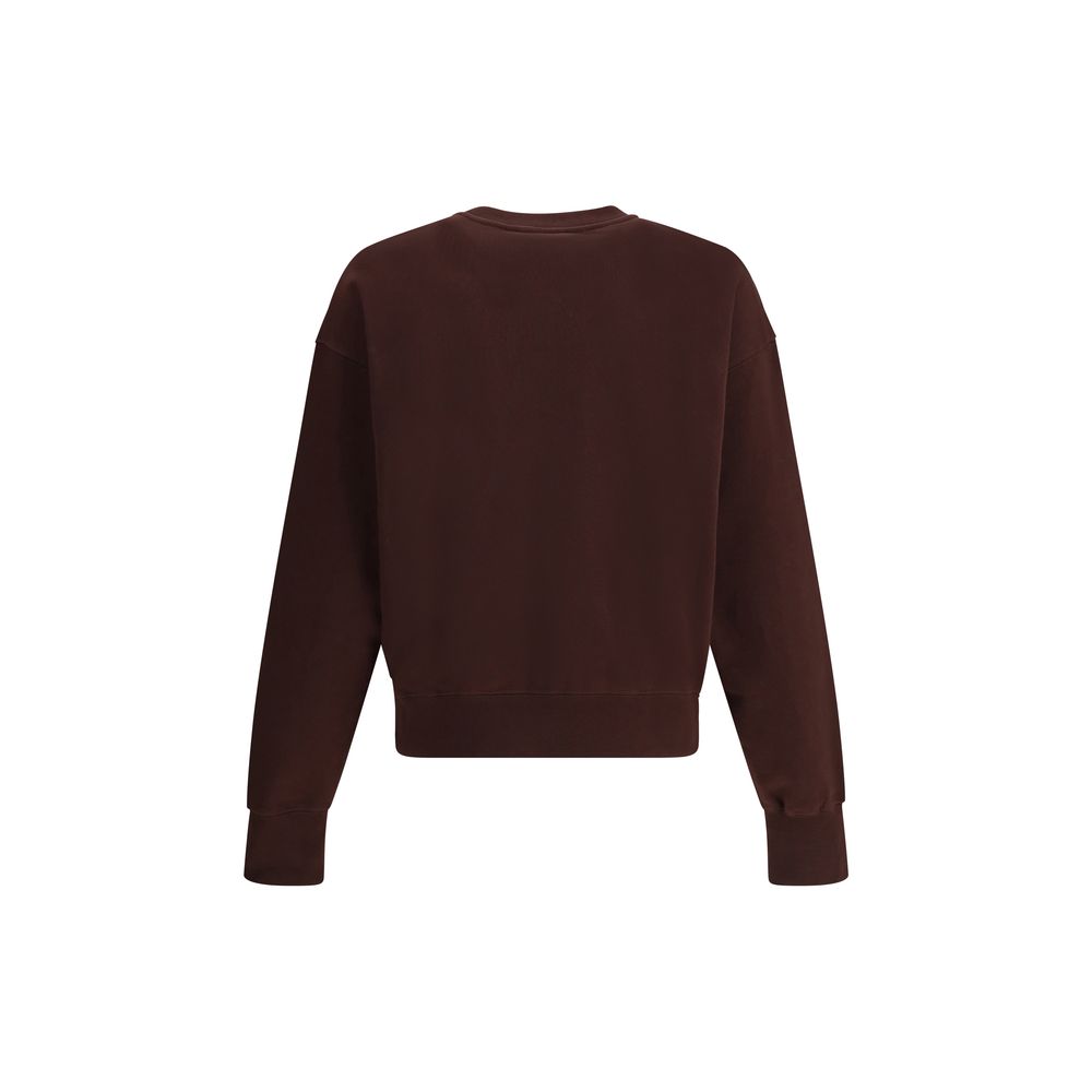 Alexander McQueen Brown Cotton Sweatshirt, back view showing crewneck and long sleeves, perfect for a casual yet polished look.
