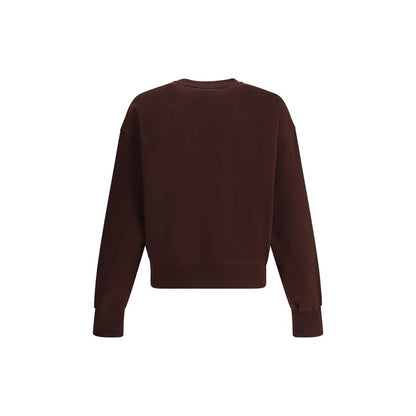 Alexander McQueen Brown Cotton Sweatshirt, back view showing crewneck and long sleeves, perfect for a casual yet polished look.