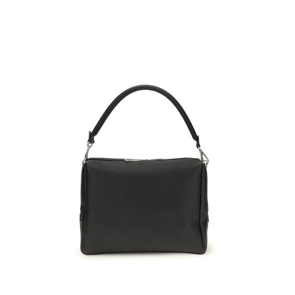 Fendi Black Calf Leather Bos Taurus Shoulder Bag with elegant design and FF metal accents.
