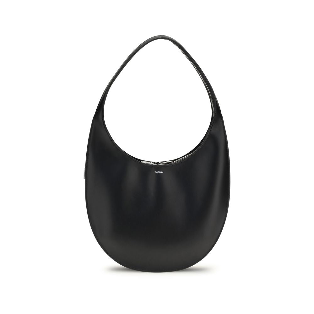 Coperni Black Calf Leather Bos Taurus Shoulder Bag with elegant swipe design and practical zipper closure for AW25 season.
