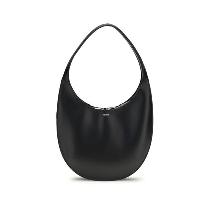 Coperni Black Calf Leather Bos Taurus Shoulder Bag with elegant swipe design and practical zipper closure for AW25 season.