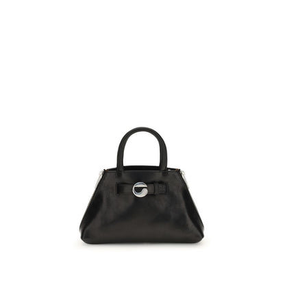 Coperni Black Calf Leather Bos Taurus Shoulder Bag with detachable long strap, AW25 stylish mini data bag, sleek black crinkled leather.