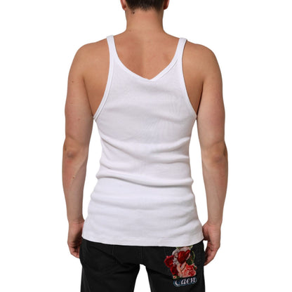 Dolce & Gabbana White Sleeveless Round Neck Tank Top T-shirt