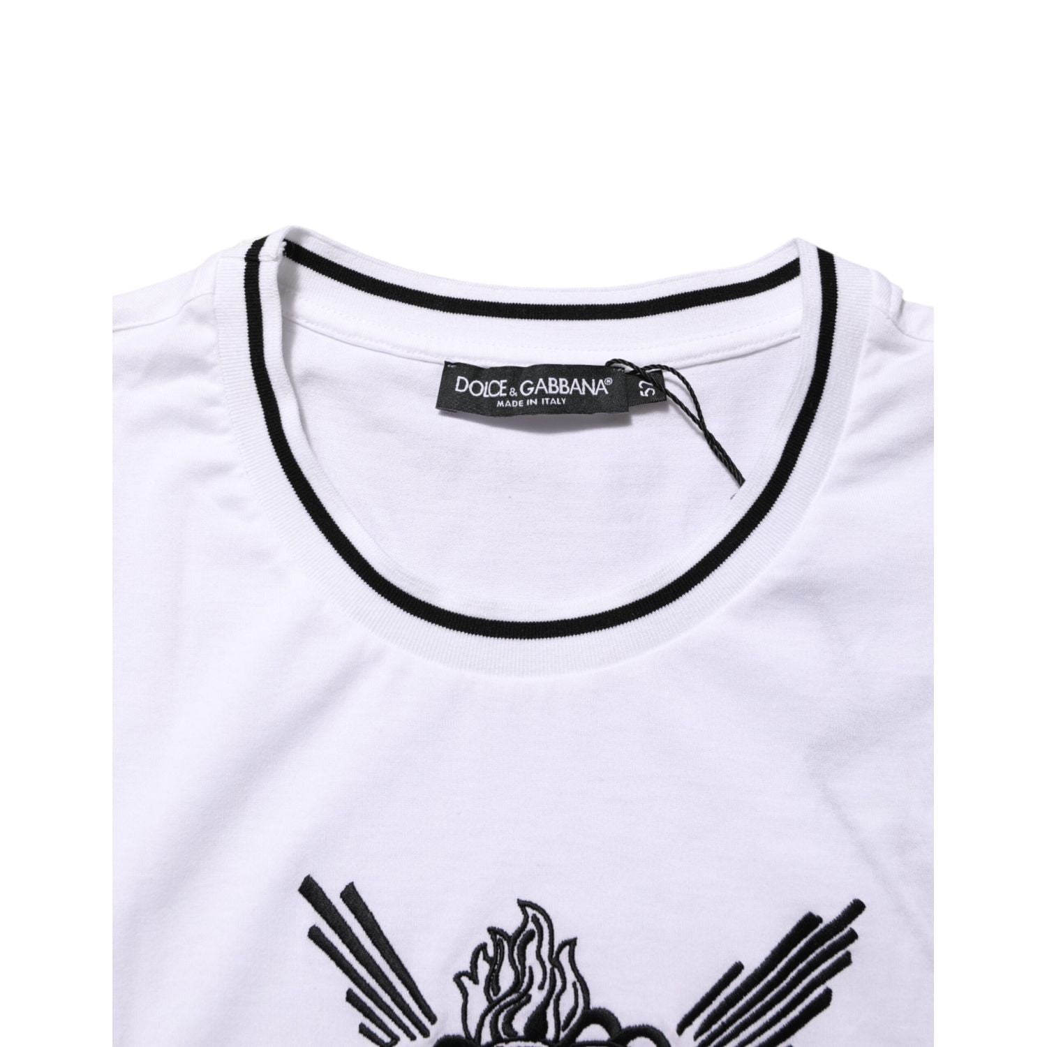Dolce & Gabbana White Sacred Heart Short Sleeve Men T-shirt