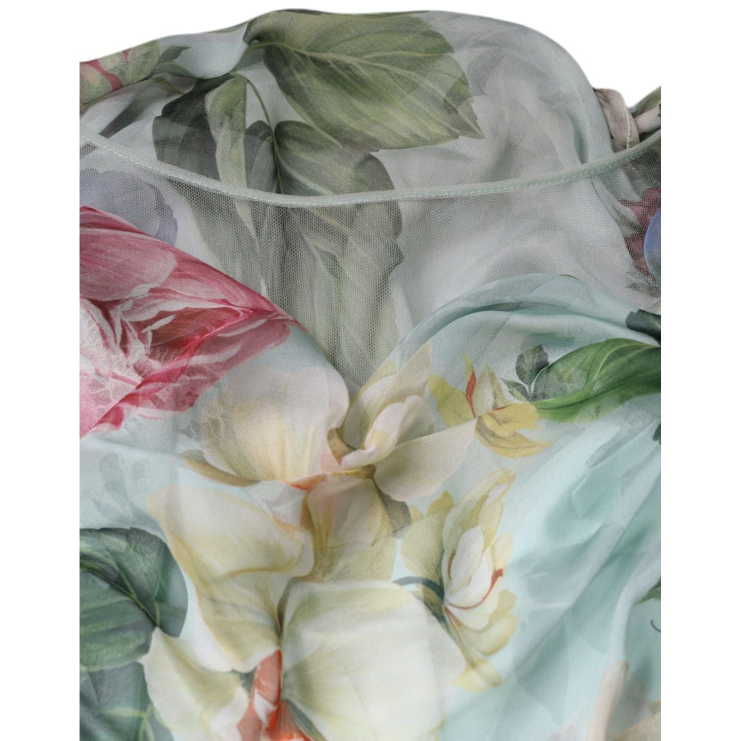 Dolce & Gabbana Blue Floral Print Tiered Long Maxi Dress