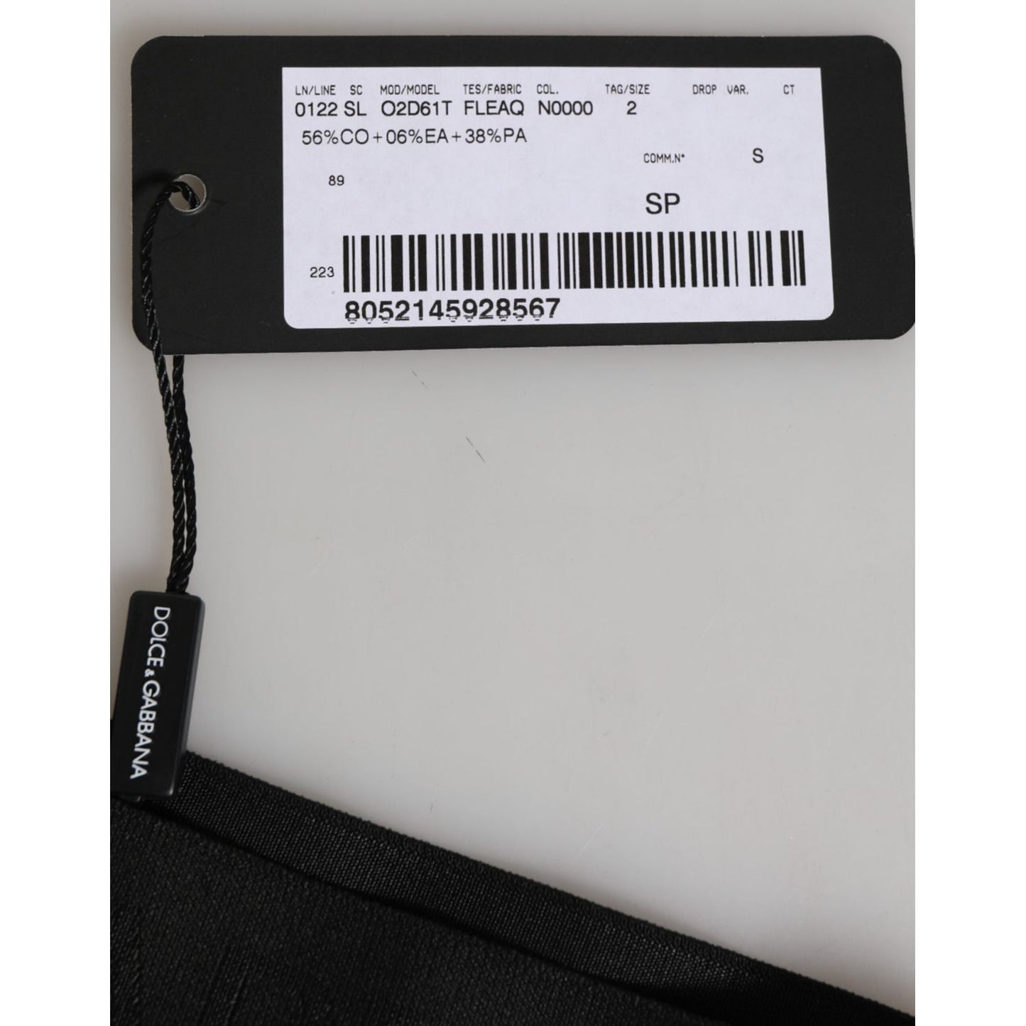 Dolce & Gabbana Black DG Logo Lace High Brief Panty Underwear with tag showing size and fabric details