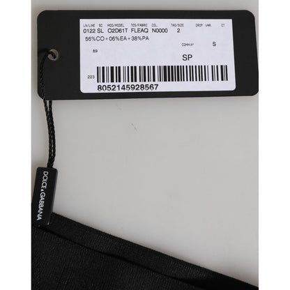 Dolce & Gabbana Black DG Logo Lace High Brief Panty Underwear with tag showing size and fabric details