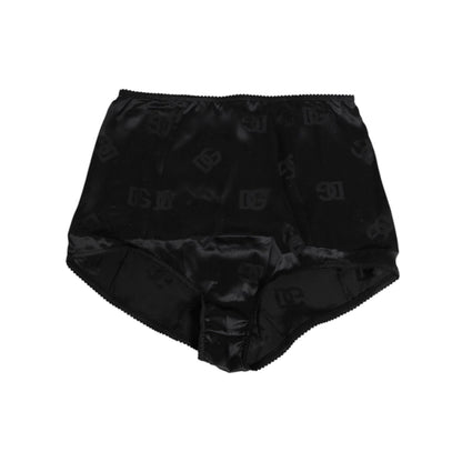 Dolce & Gabbana Black Silk Stretch High Waist Girdle Underwear