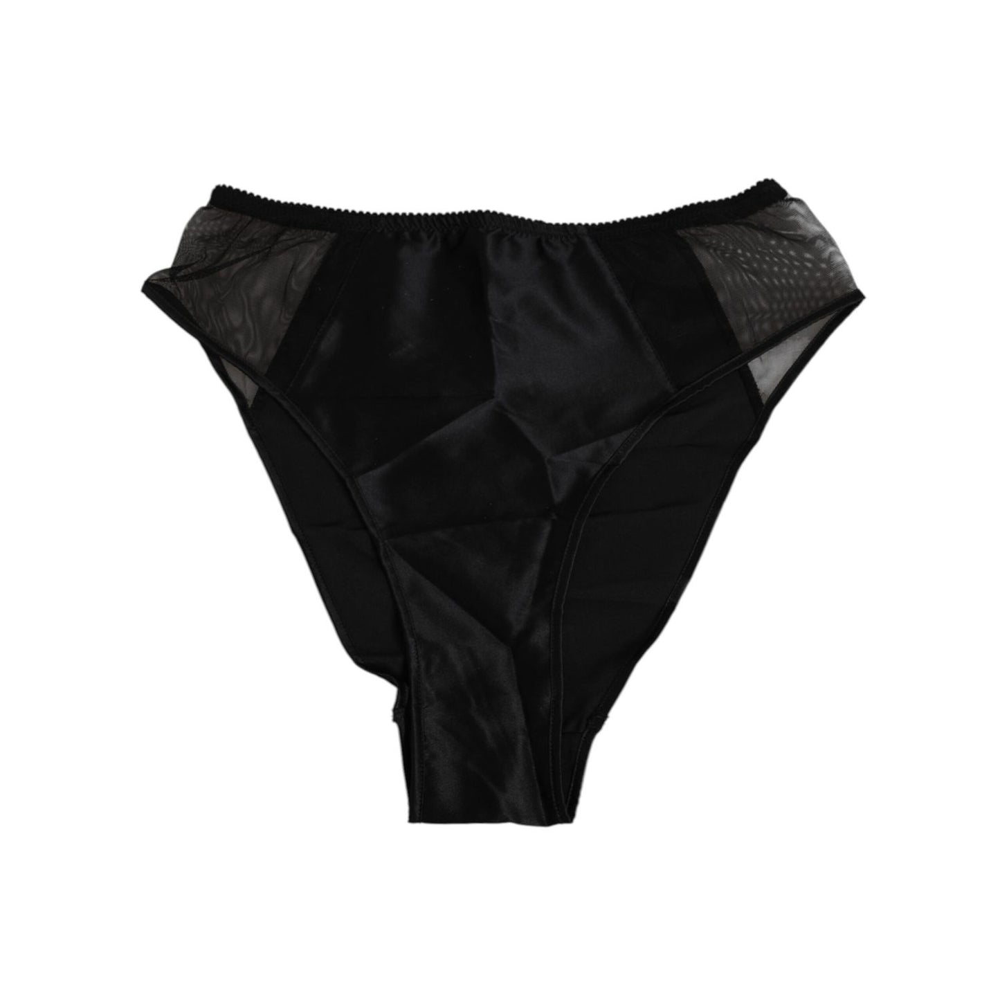 Dolce & Gabbana Black Silk Stretch High Waist Panty Underwear