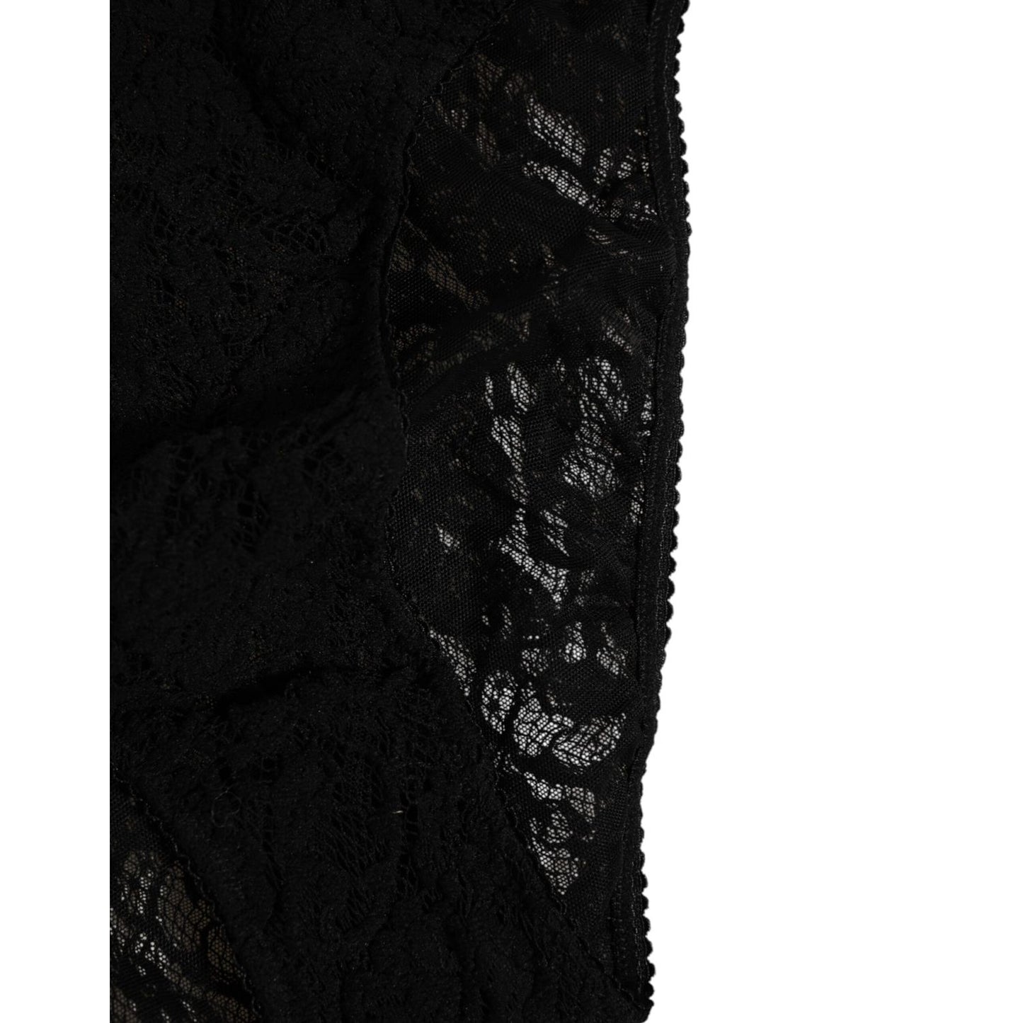 Dolce & Gabbana Black Lace Slip Brief Logo Waistband Underwear