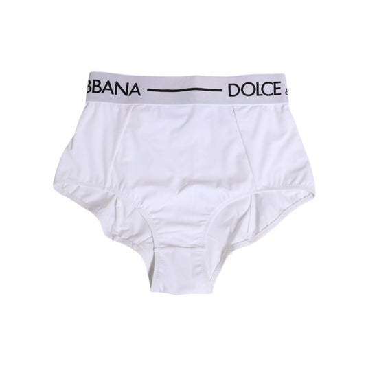 Dolce & Gabbana White Nylon Logo Waistband Coulotte Underwear