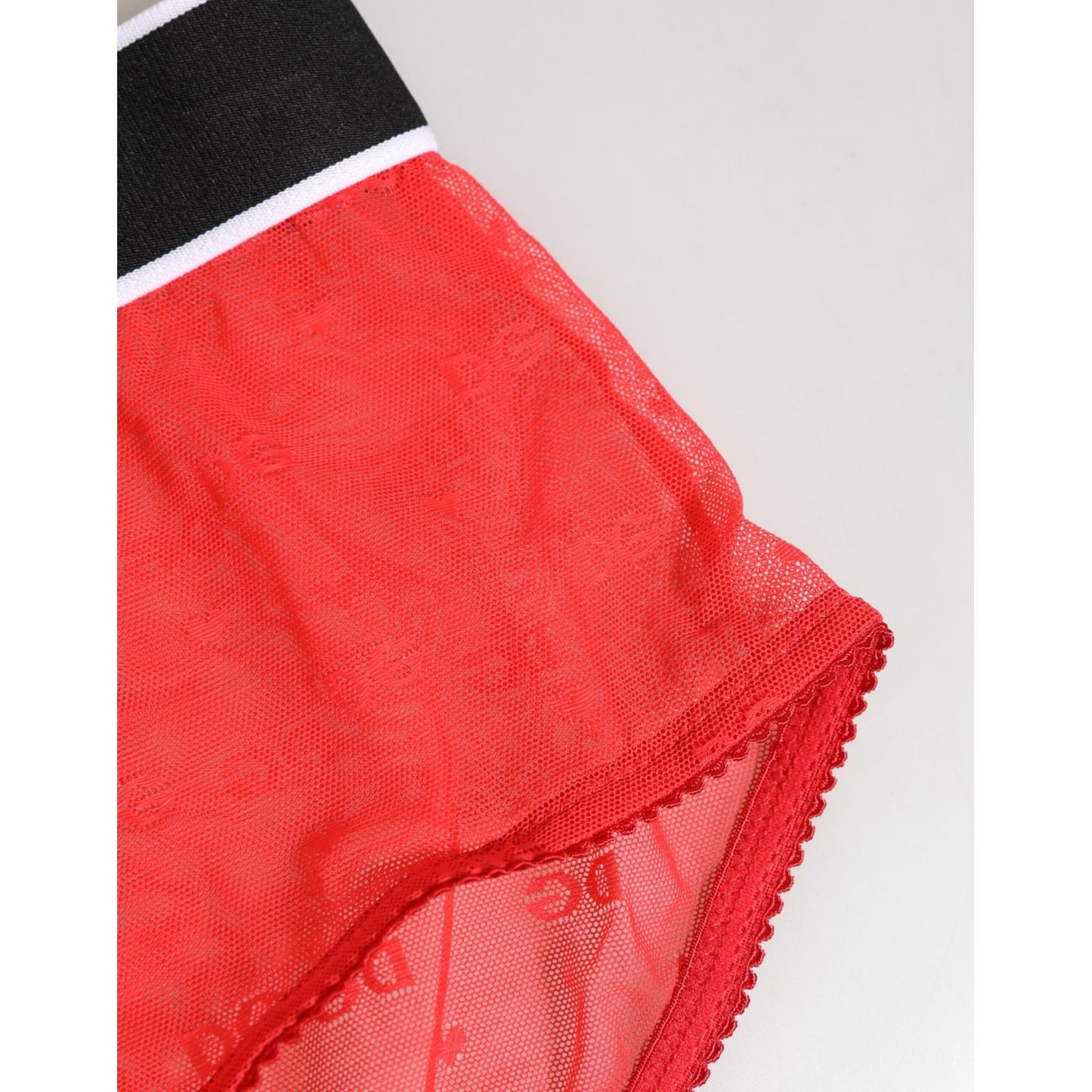 Dolce & Gabbana Red Nylon Logo Waistband Brief Panty Underwear