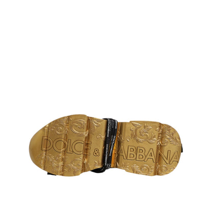 Sole of Dolce & Gabbana Multicolor Daymaster Low Top Sneakers Shoes with gold detailing, showcasing brand logo and design.