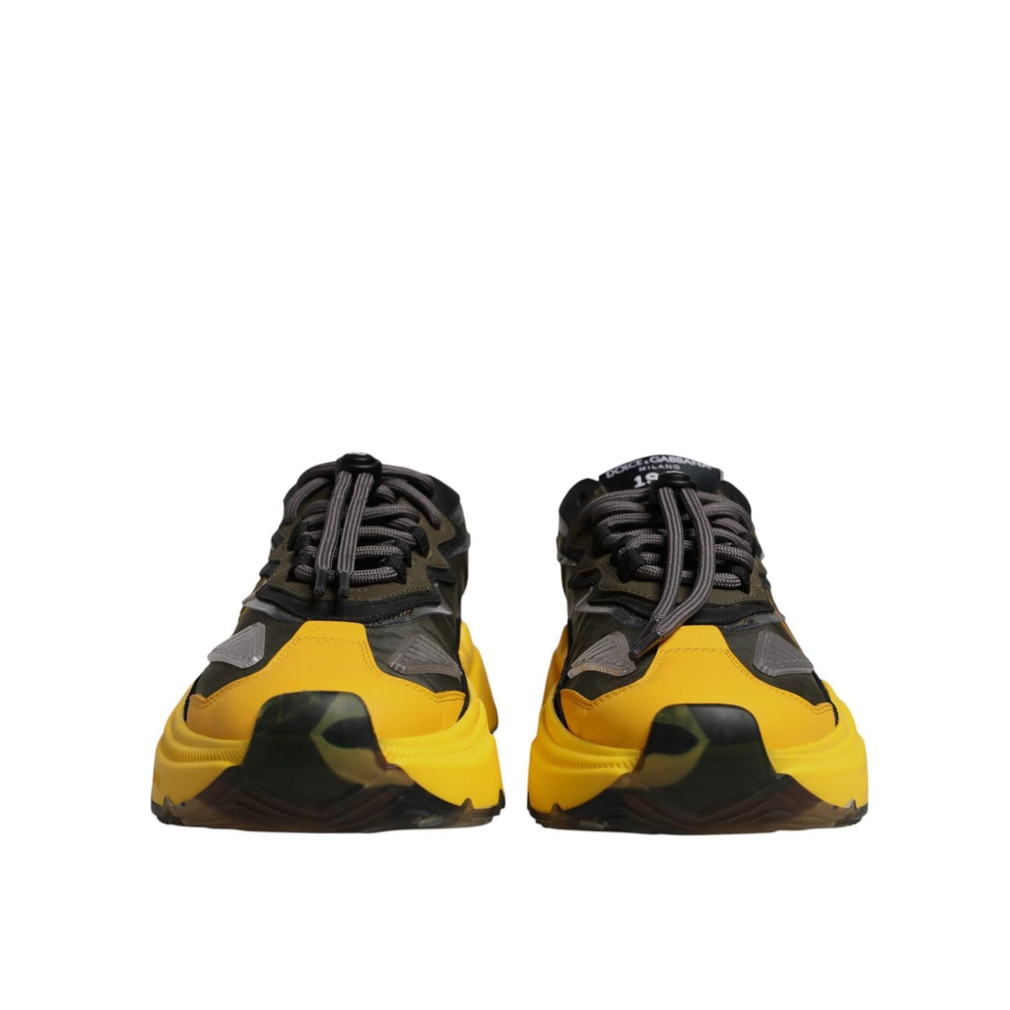 Dolce & Gabbana Black Yellow Daymaster Low Top Sneakers  Shoes