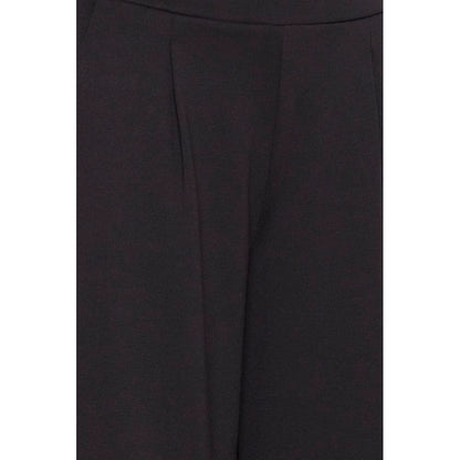 ICHI Black Recycled Polyester Flared Pants