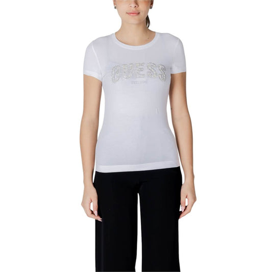 Guess White Cotton T-Shirt Guess