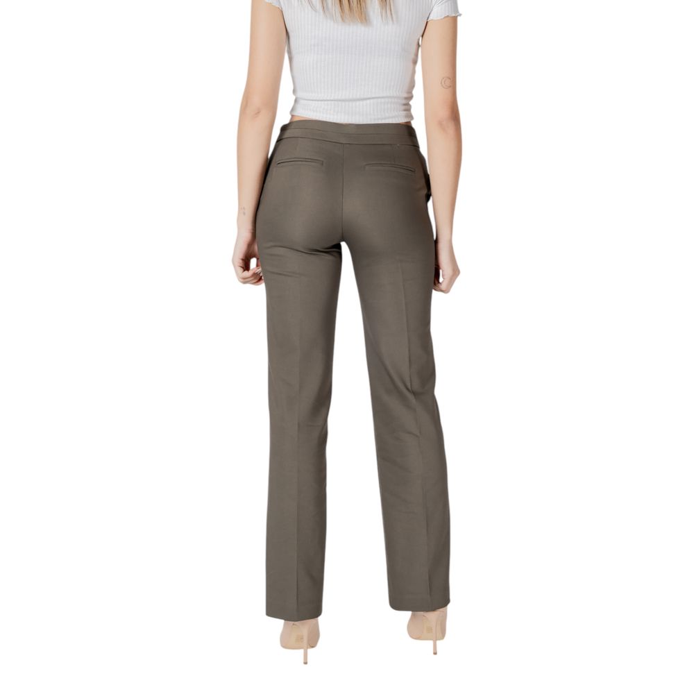 Morgan De Toi Green Cotton Casual Pants