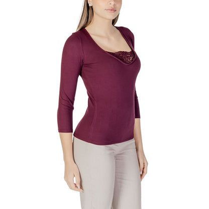 Morgan De Toi Purple Viscose Long Sleeve T-Shirt