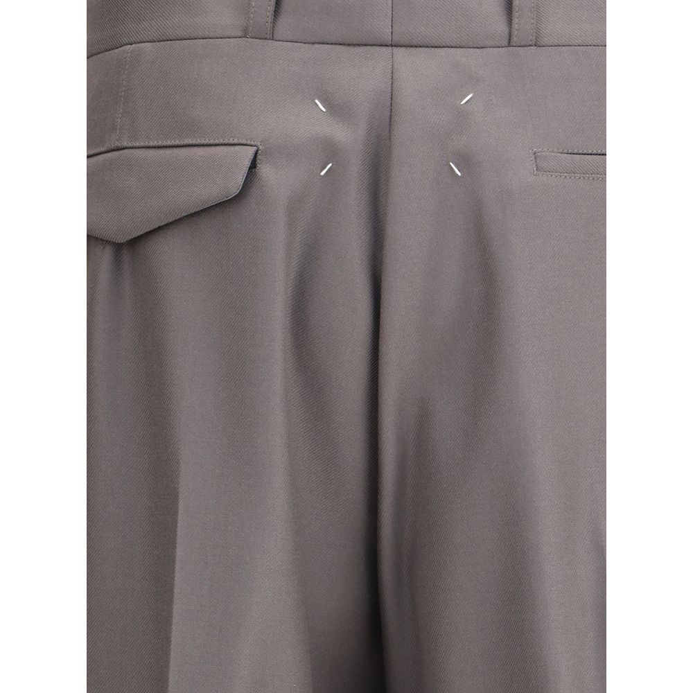 Margiela Bicolor Fleece Wool Dress Pants