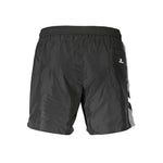 Karl Lagerfeld Black Polyester Swimwear, medium sea boxer with 2 pockets, back pocket, interior briefs, laces, and logo detail.