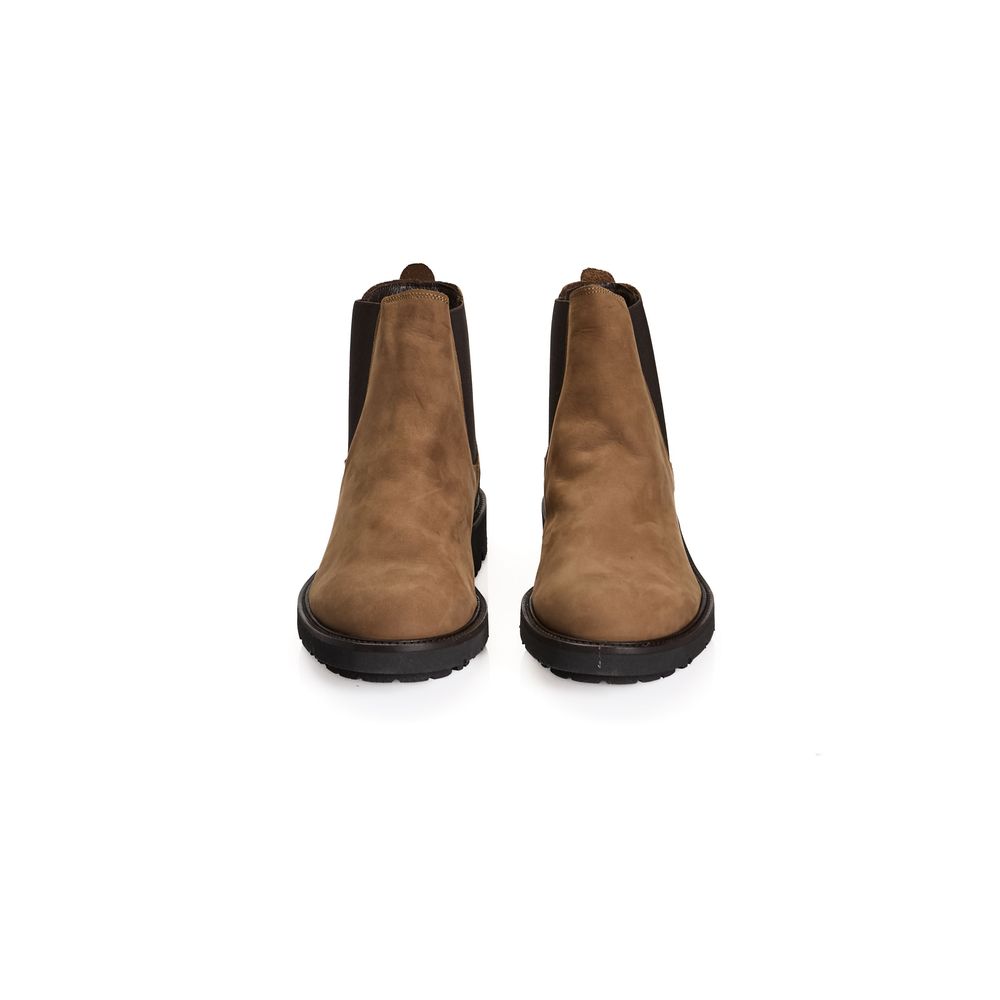 Roberto Pepe Luxury Brown Calfskin Men Boot front view showcasing premium leather and modern design.