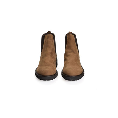 Roberto Pepe Luxury Brown Calfskin Men Boot front view showcasing premium leather and modern design.