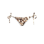 Calvin Klein Beige Polyester Swimwear, animal print swim briefs with adjustable strings, logo detail, made from 75% recycled polyester.