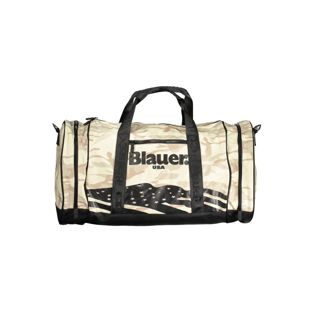 Front view with bag zipped and handles upright.