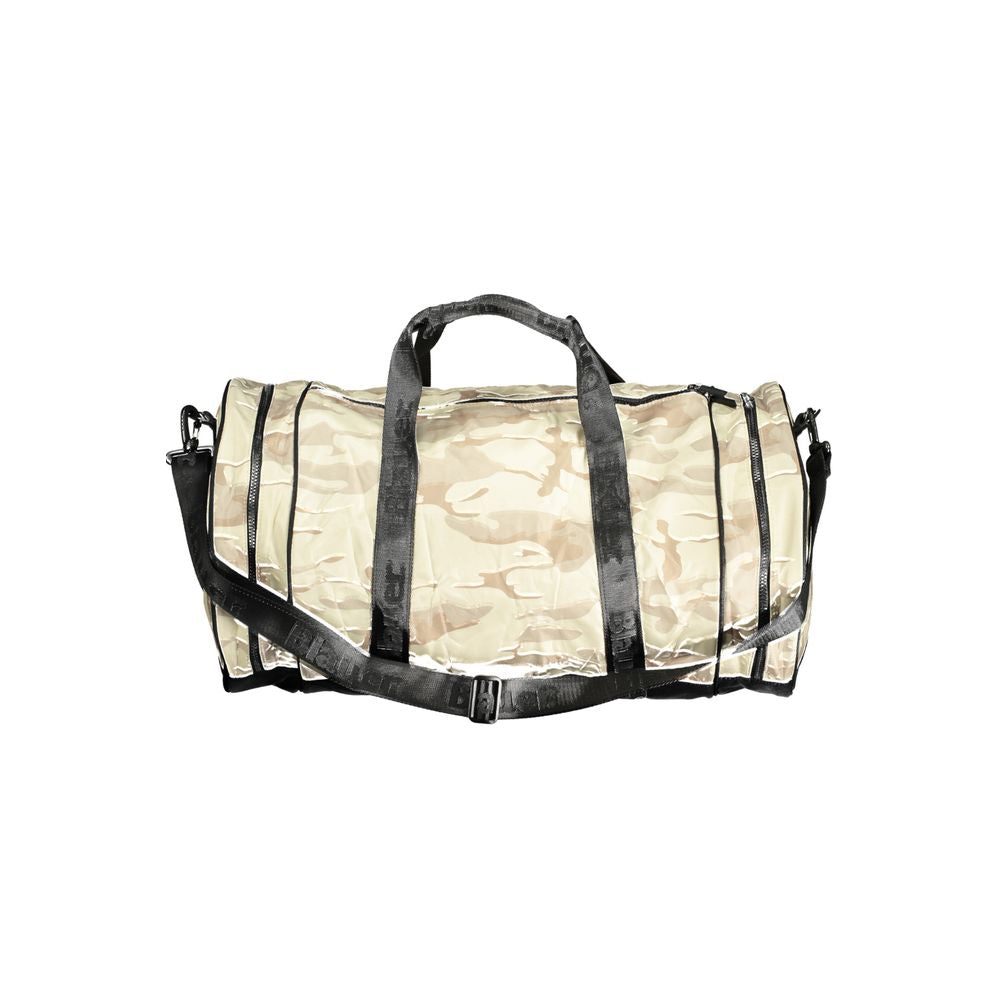 Front view with bag zipped and handles upright.