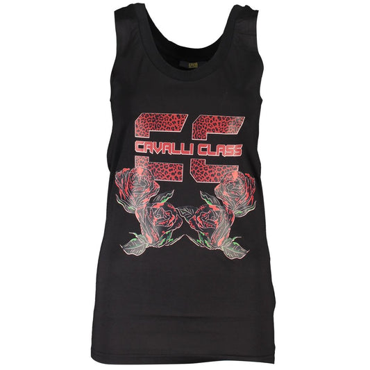 Cavalli Class Black Cotton Women Tank Top
