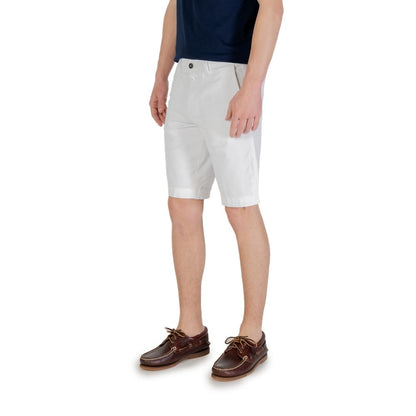 Borghese White Cotton Bermuda Shorts