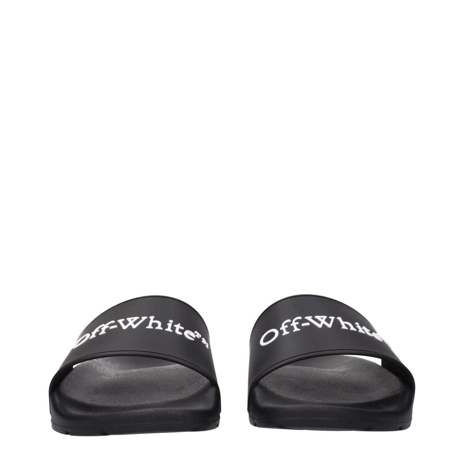 Off-White Black Cotton Slippers