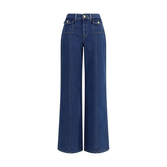 7FOR Blue Cotton High-Waisted Jean