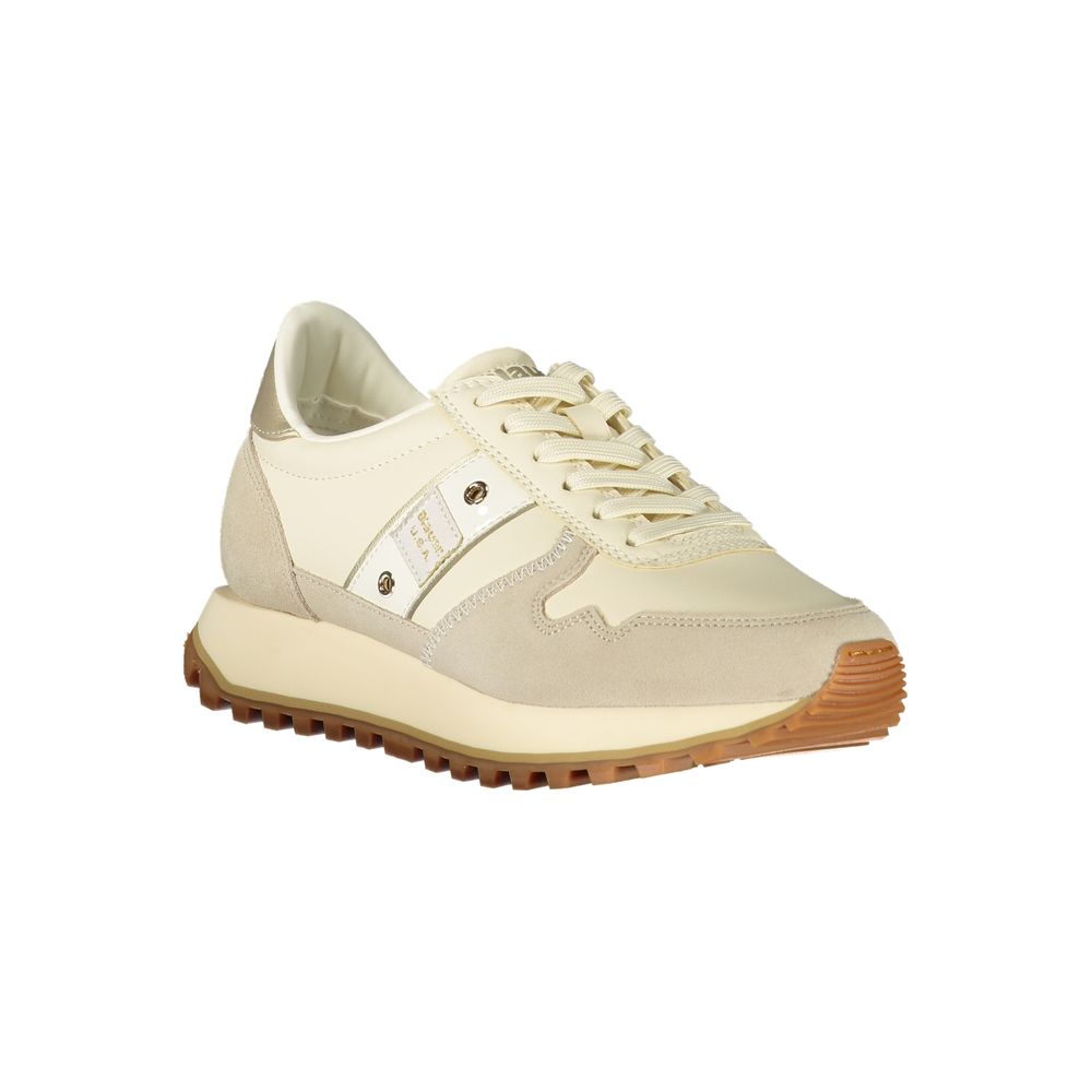 Blauer Beige Leather Women Sneaker