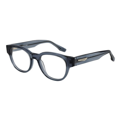 Trussardi Blue Acetate Glasses (Frames), full-rim style, men's panto acetate frames with plastic demo lenses, size 49-19-145.