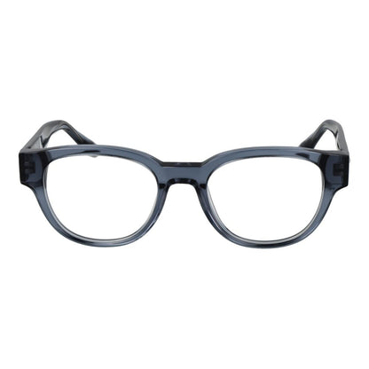 Trussardi Blue Acetate Glasses (Frames) for men with full-rim panto style and demo plastic lenses.