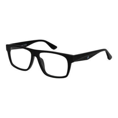 BMW Black Plastic Glasses (Frames) for men, full-rim black rectangle frame with demo lenses, stylish and durable eyewear.