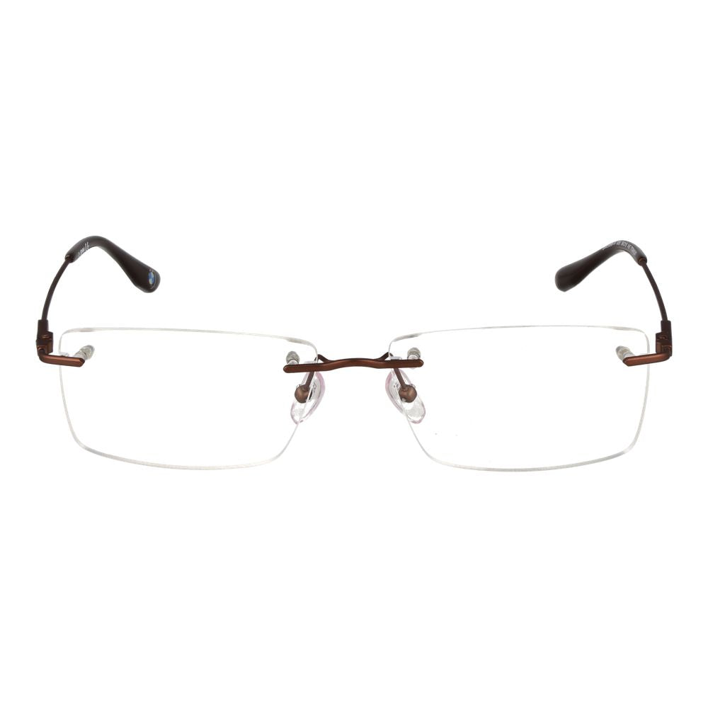 BMW Brown Titanium Glasses (Frames), men's rectangular design, brown titanium frame, demo lenses, includes branded case