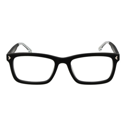 Lozza Black Acetate & Plastic Glasses (Frames), full-rim rectangle style with black frame and demo lenses for men, size 55-19-145.