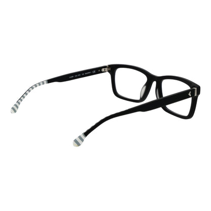 Lozza Black Acetate & Plastic Glasses (Frames) for men, full-rim rectangle style, black color with branded case included.