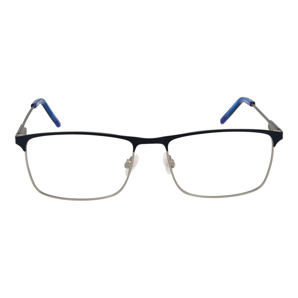 Hugo Boss Blue Stainless Steel Glasses (Frames) for men with full-rim browline style and spring hinge in blue.