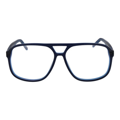 Hugo Boss Blue Acetate Glasses (Frames) - Aviator style for men with full-rim blue acetate frame.