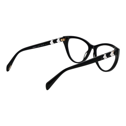 Police Black Plastic Glasses (Frames), women’s full-rim cat eye style, black plastic frame, demo lenses, branded case included.