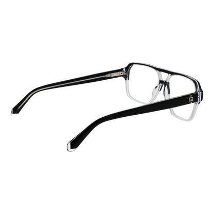Guess Black Acetate Glasses (Frames) in full-rim aviator style, black color, acetate material, demo lenses, side view.