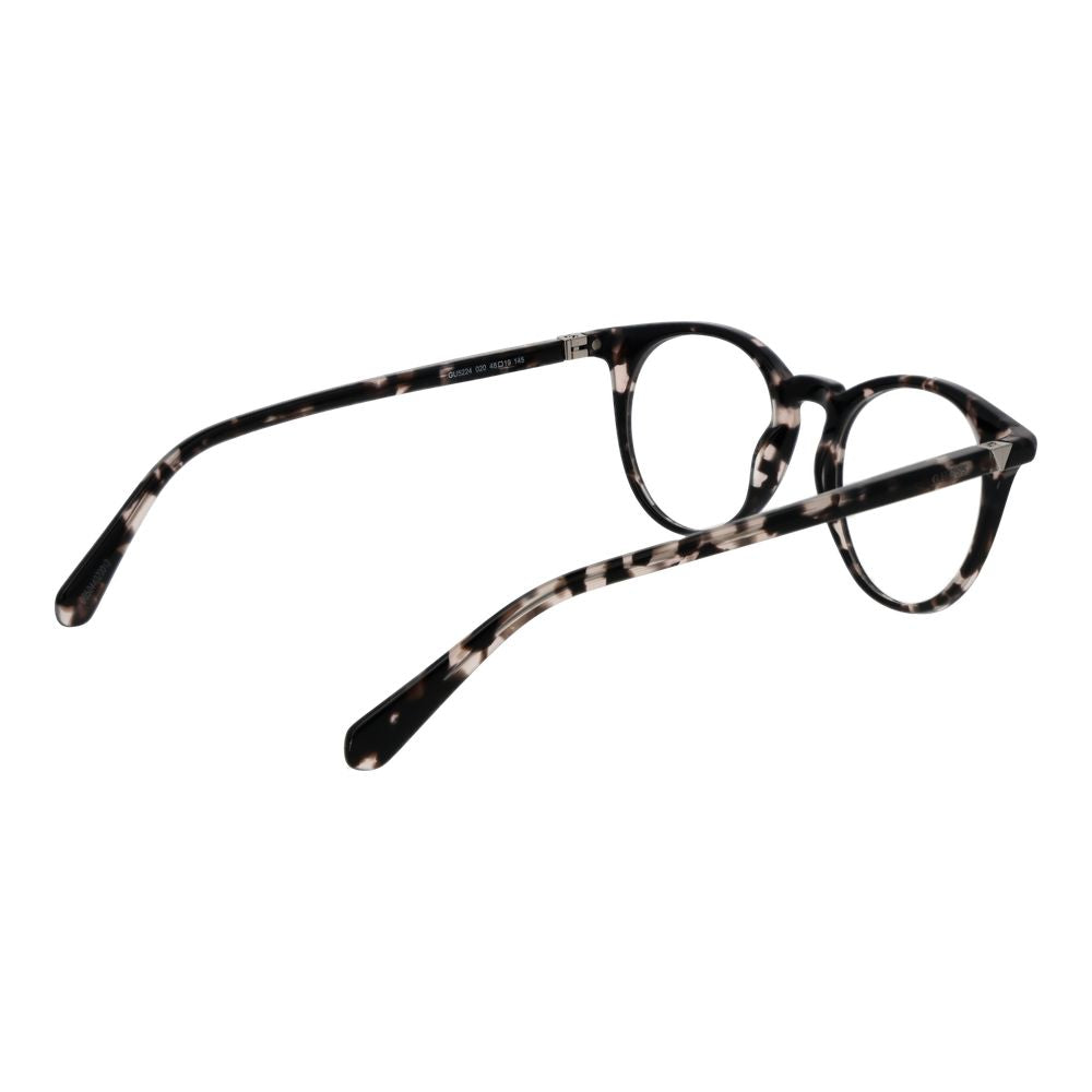 Guess Black Acetate Glasses (Frames) with full-rim round style, unisex design. Features black acetate frame, demo lenses, and branded case included.
